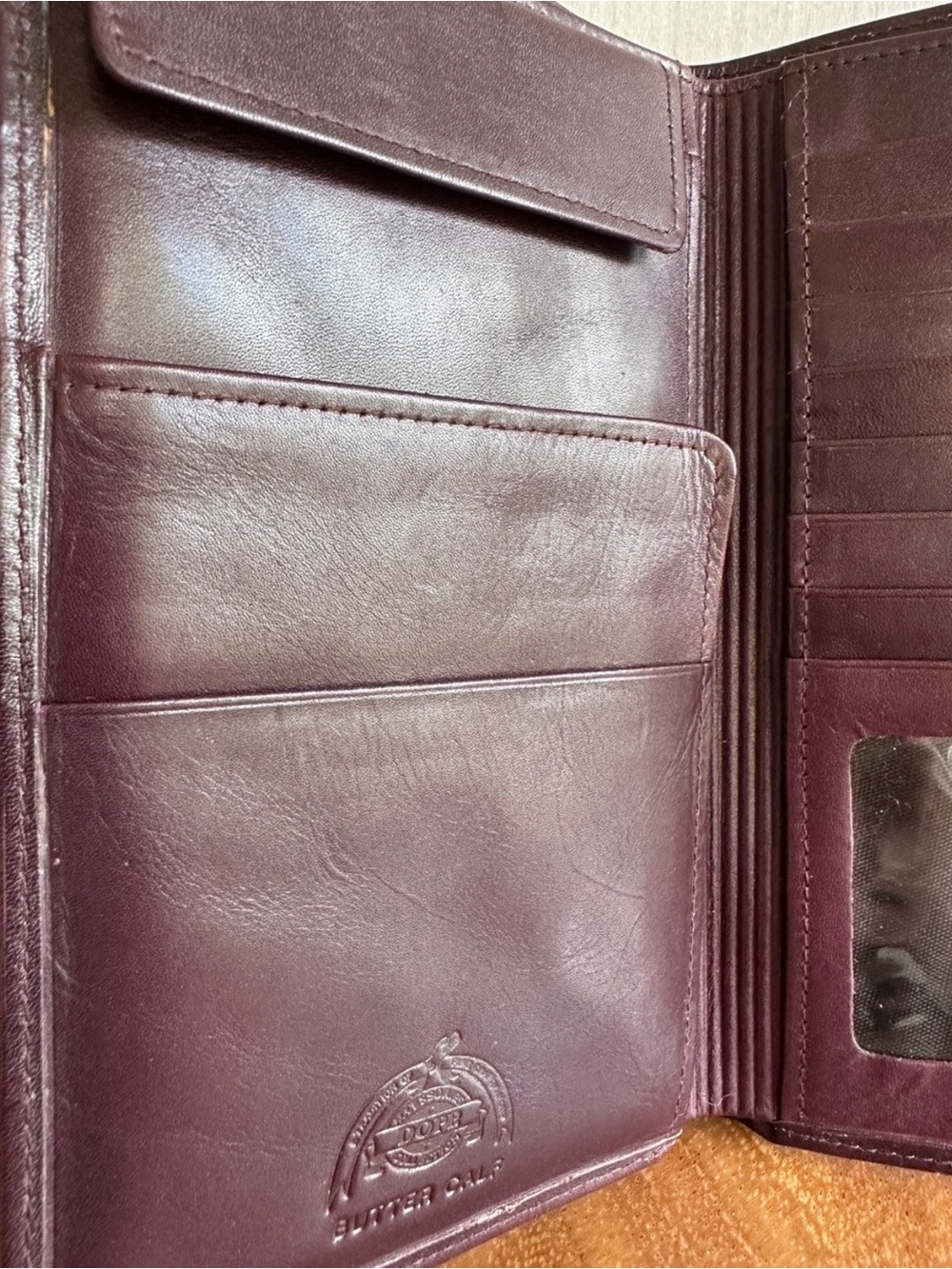 DOPP Collection Vintage Burgundy Calf Leather Travel Wallet Organizer - Picture 4 of 6